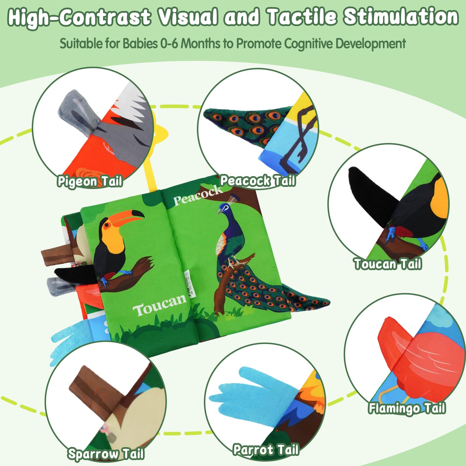 ArtCredit baby book high-contrast pages; helps baby focus and visual tracking