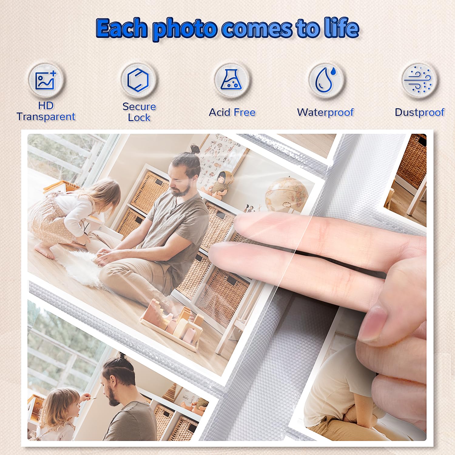 Artfeel acid-free PVC-free pages protect memories from dust and moisture.
