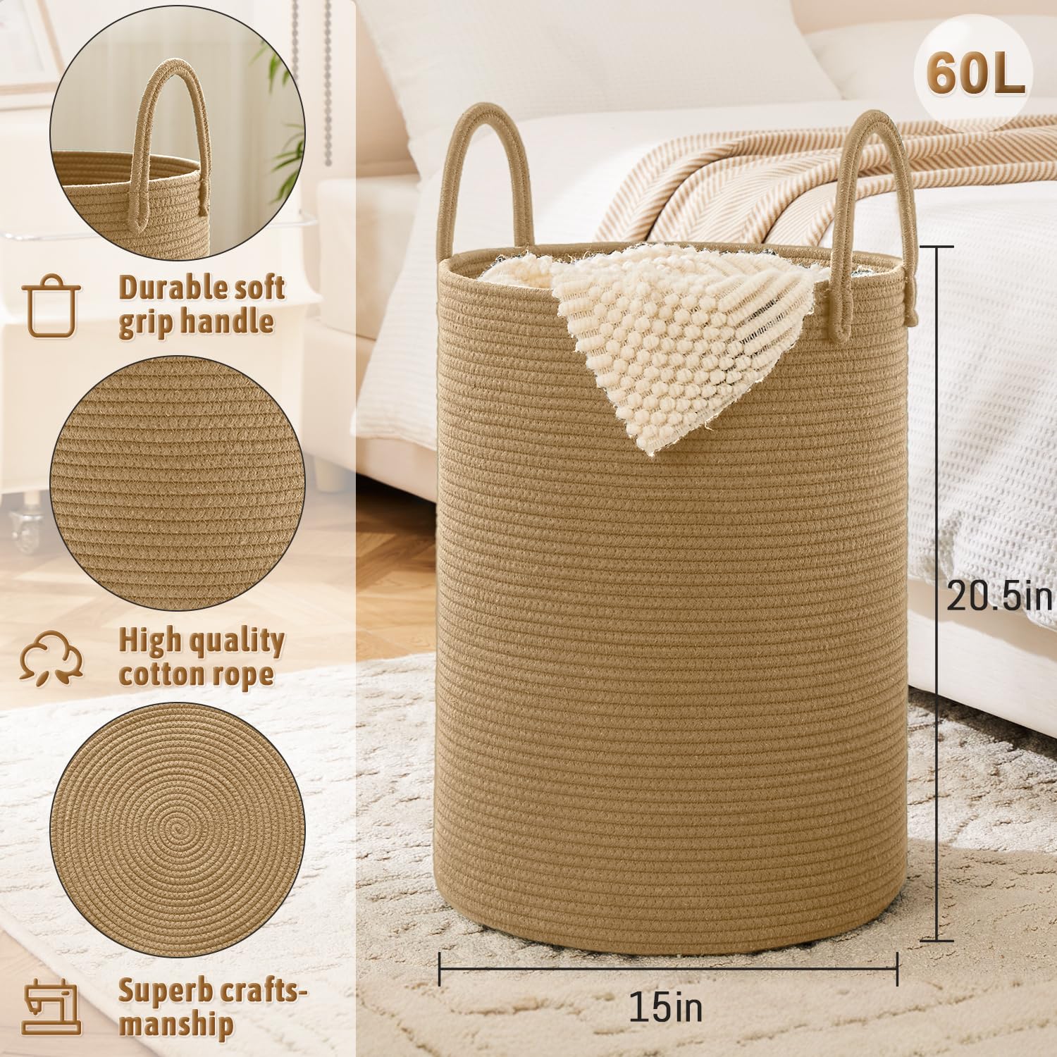 Artfeel laundry basket's air-flow design helps prevent moisture and odors.