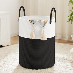 Artfeel laundry basket cotton rope-woven showcases natural elegance for decorative storage