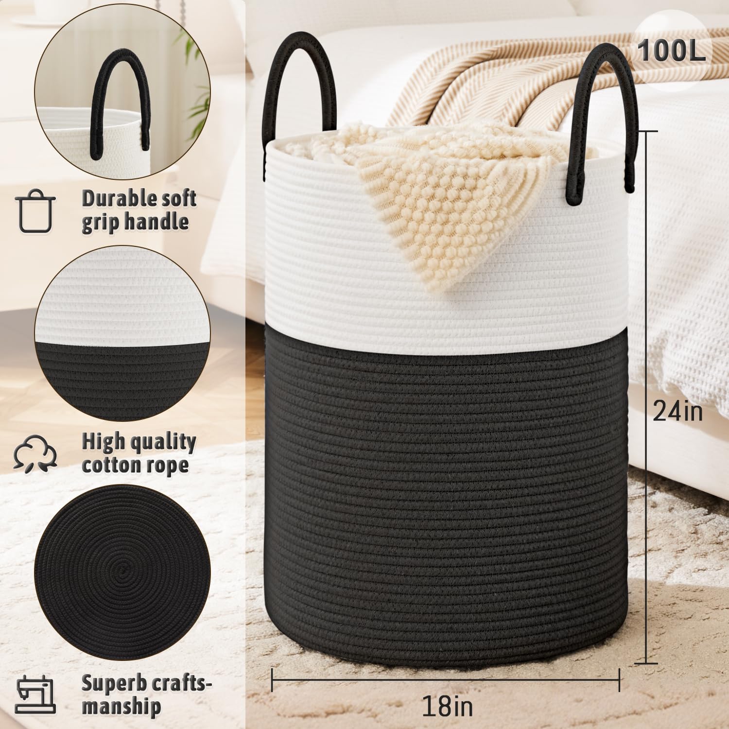 Artfeel laundry basket placed in a bathroom or living room as decorative storage.