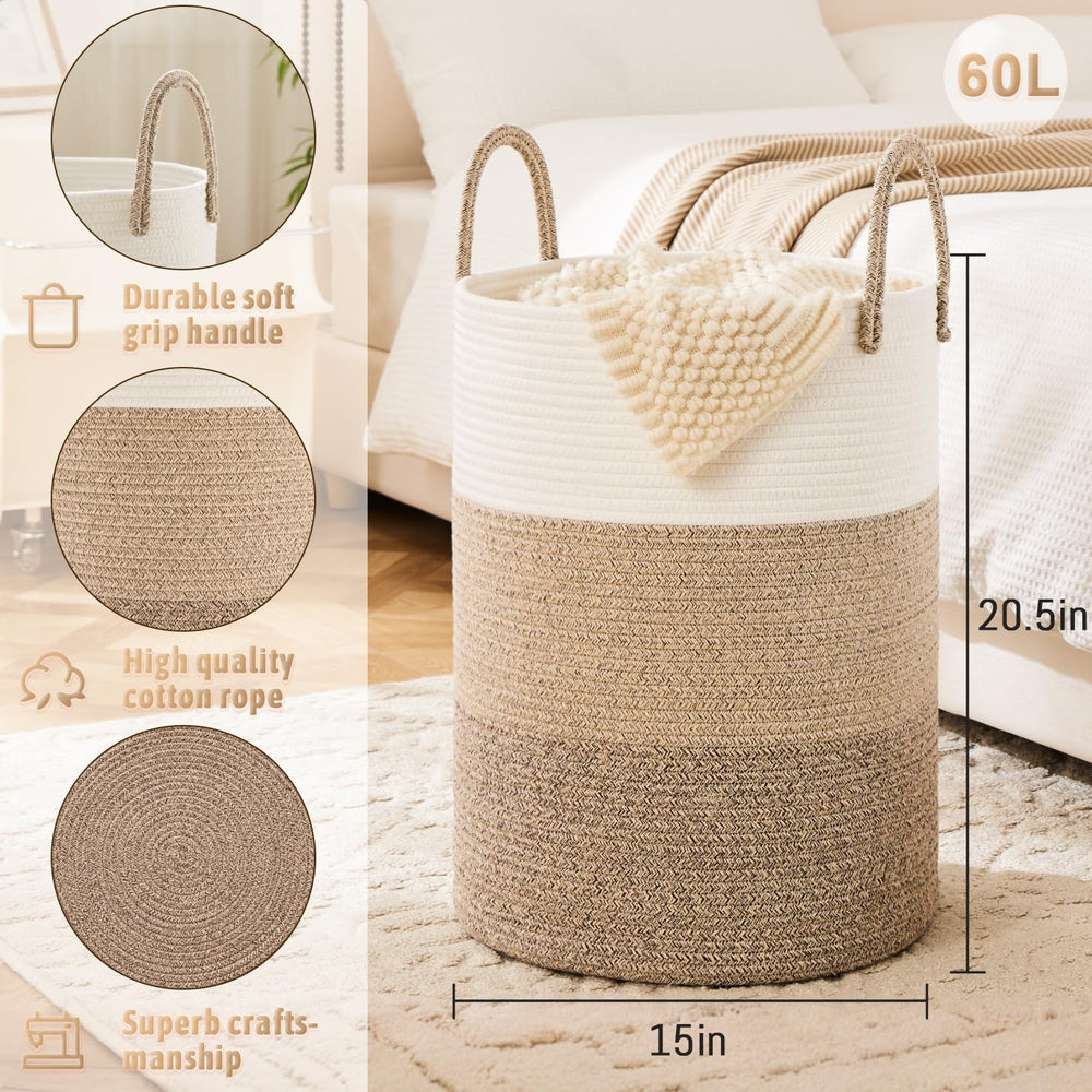 Artfeel laundry basket durable handwoven construction offers long-lasting home storage.