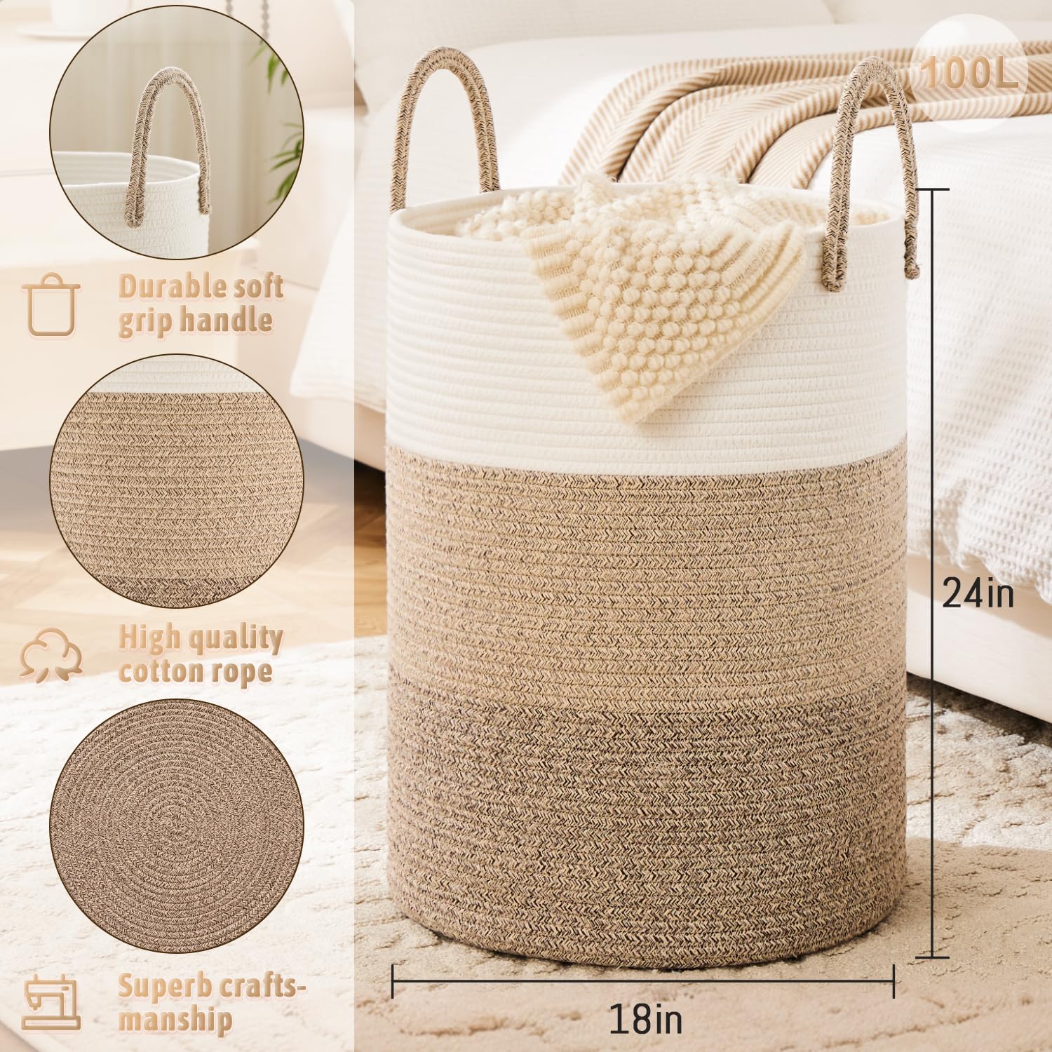 Artfeel easy-clean-maintenance basket cleans quickly and maintains its shape over time