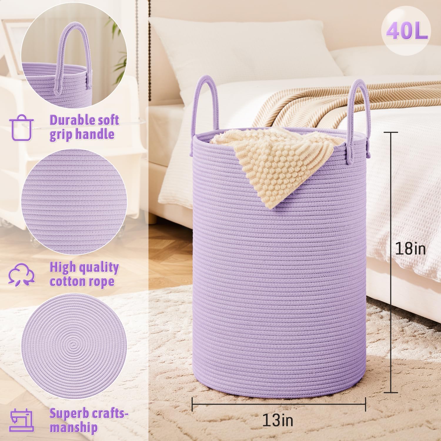 Artfeel laundry basket in bathroom demonstrates decorative storage solution.