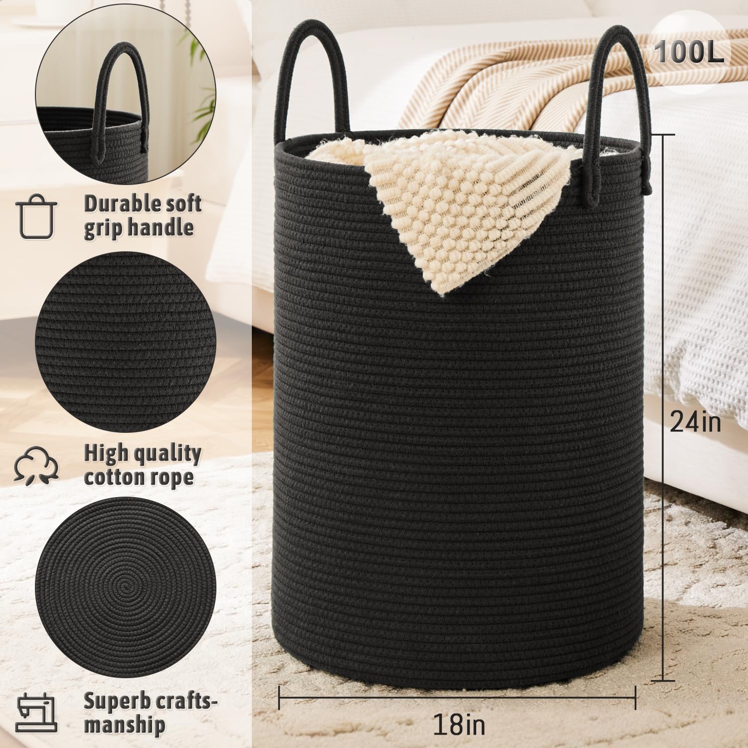 Artfeel laundry basket placed in bathroom or nursery for stylish, practical storage