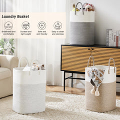 Artfeel basket with towels, blankets, and toys for versatile storage in bathroom.