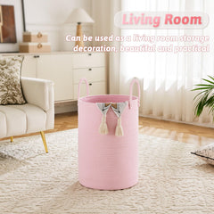 Artfeel woven cotton rope hamper highlighting breathable handwoven design