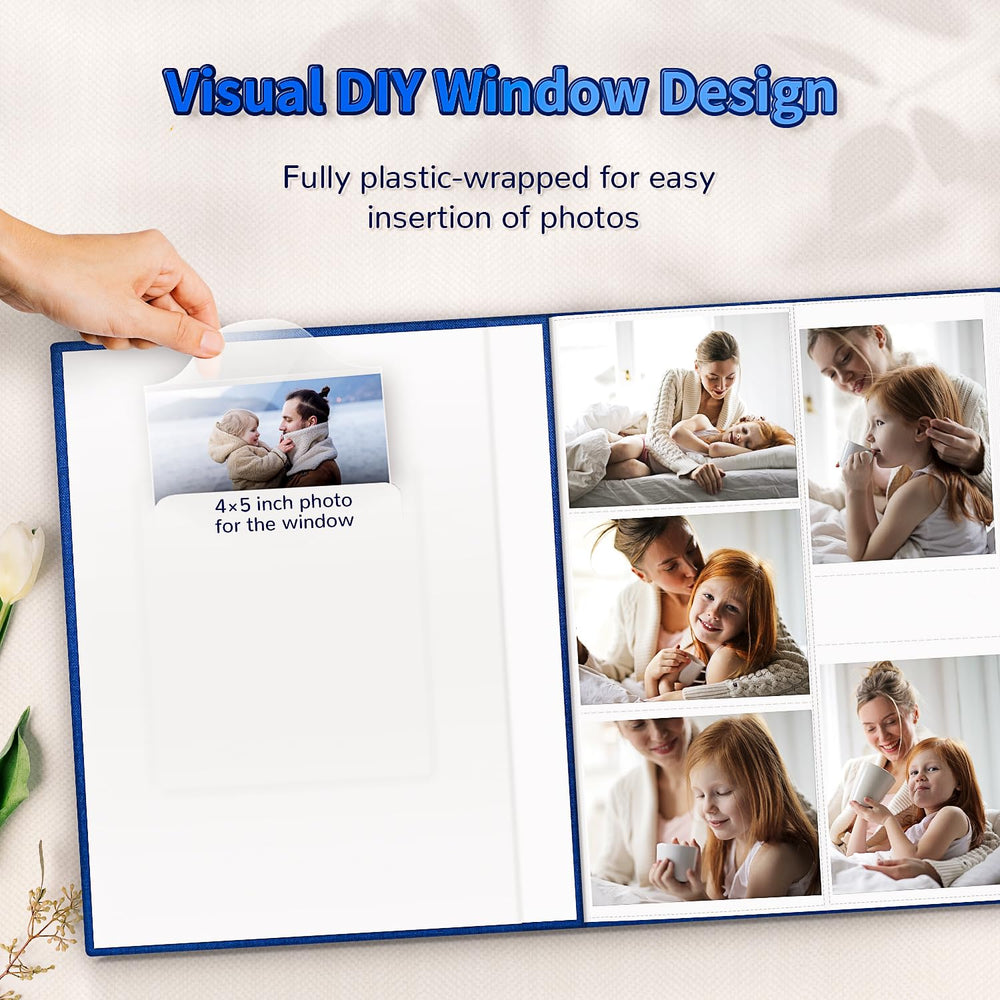 Artfeel linen-covered album with front window for personalized cover photo.
