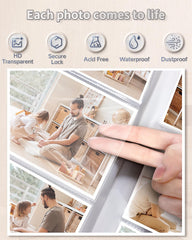 Artfeel photo album 300 pockets neatly organize pictures for weddings, travel, and family moments.