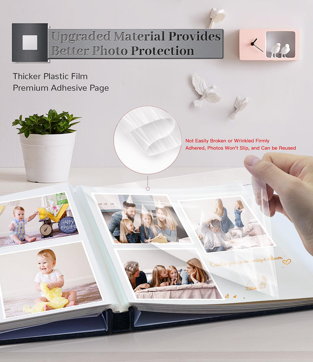 Artfeel photo album acid-free film protects images from aging while preserving clarity.