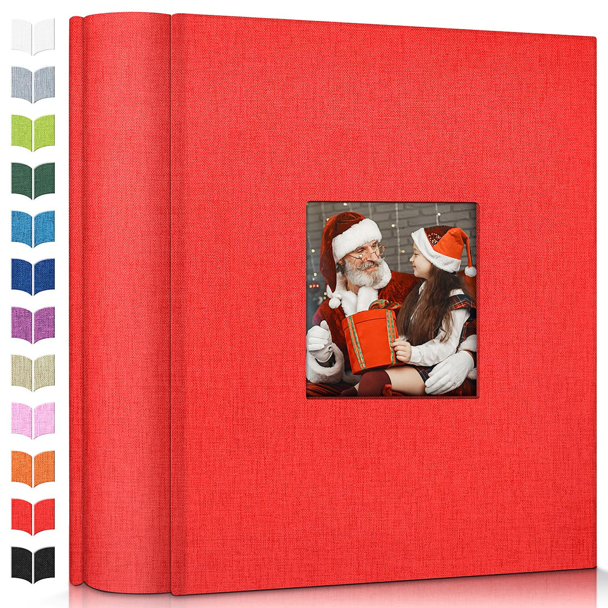 Artfeel photo album front window highlights customization on a durable linen cover for keepsakes