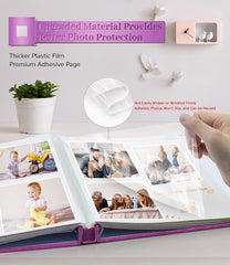 Artfeel photo album interior adhesive area for easy mounting 3x5 to 8x10 photos.