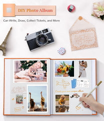 Artfeel album opened to show 3x5, 4x6, 5x7, and 8x10 layouts.