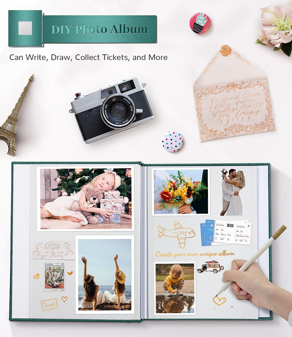 Artfeel Photo Album photo sizes range supports 3x5, 4x6, 5x7, and 8x10 layouts.