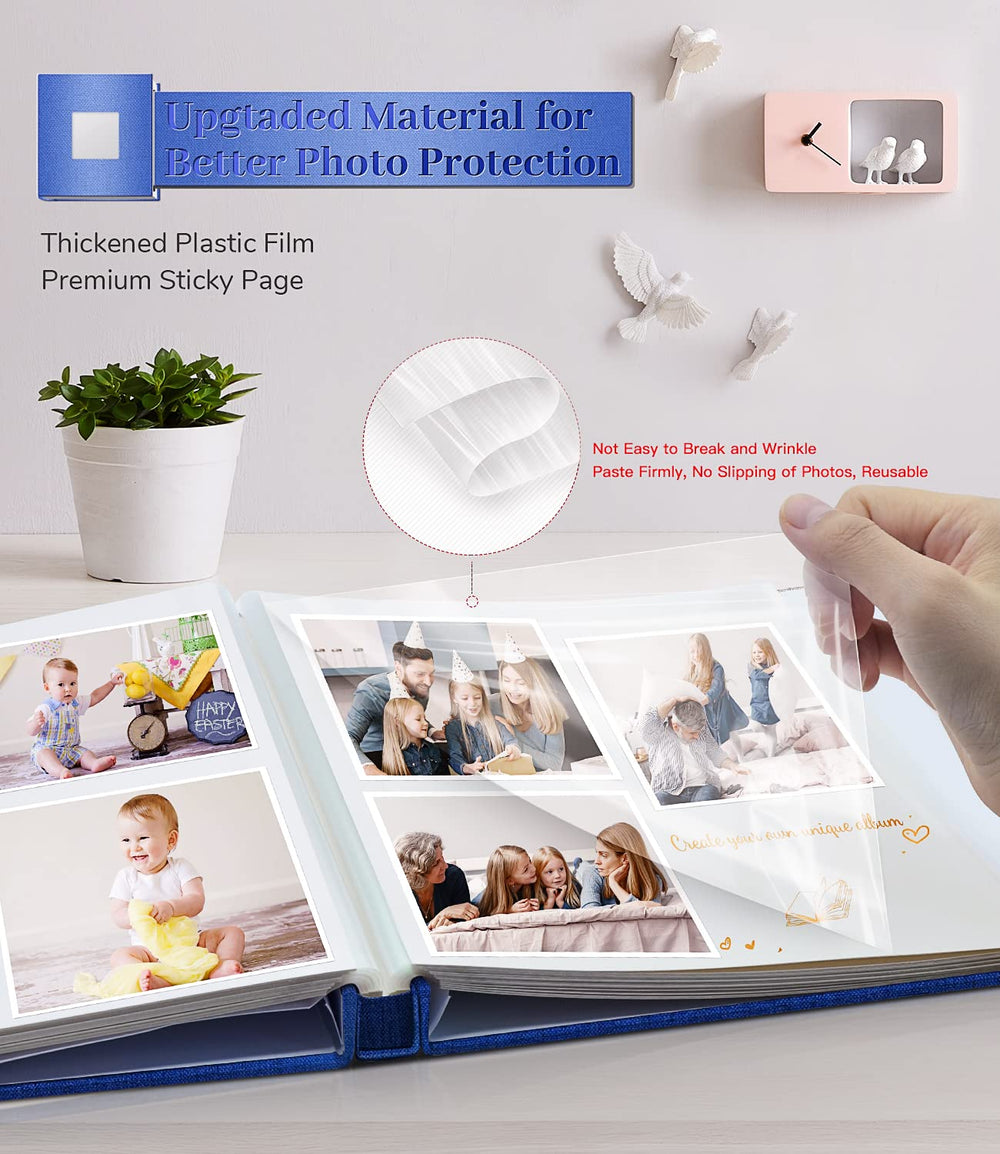 Artfeel photo album self-adhesive pages hold photos securely without wrinkles.