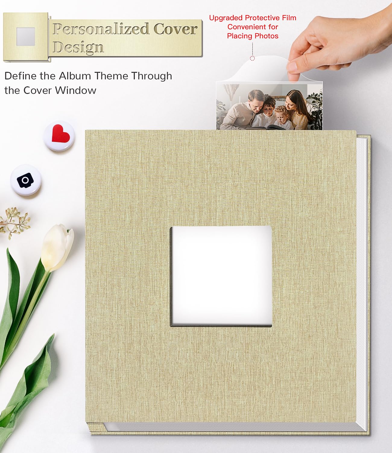 Artfeel self-adhesive pages keep photos secure with easy repositioning