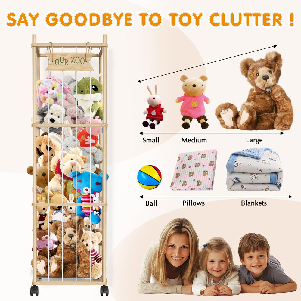 Artgeeker large-capacity storage showcases 120-plus plush capacity, keeping favorites within reach.
