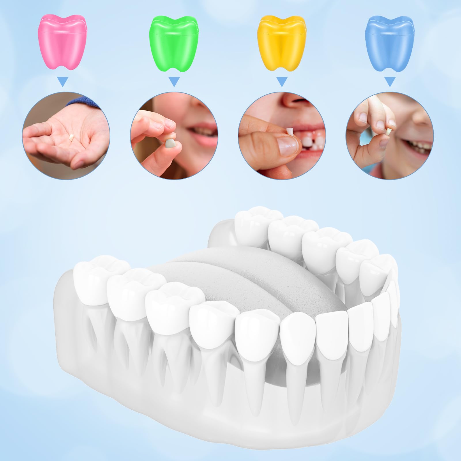 ARTIBETTER tooth container compact design; fits under pillows for tooth storage.