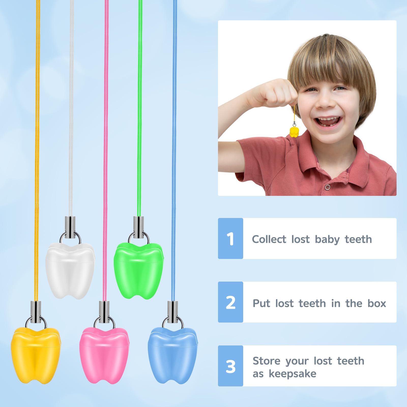 ARTIBETTER tooth-saver box colorful set; kid-friendly keepsakes for memories.