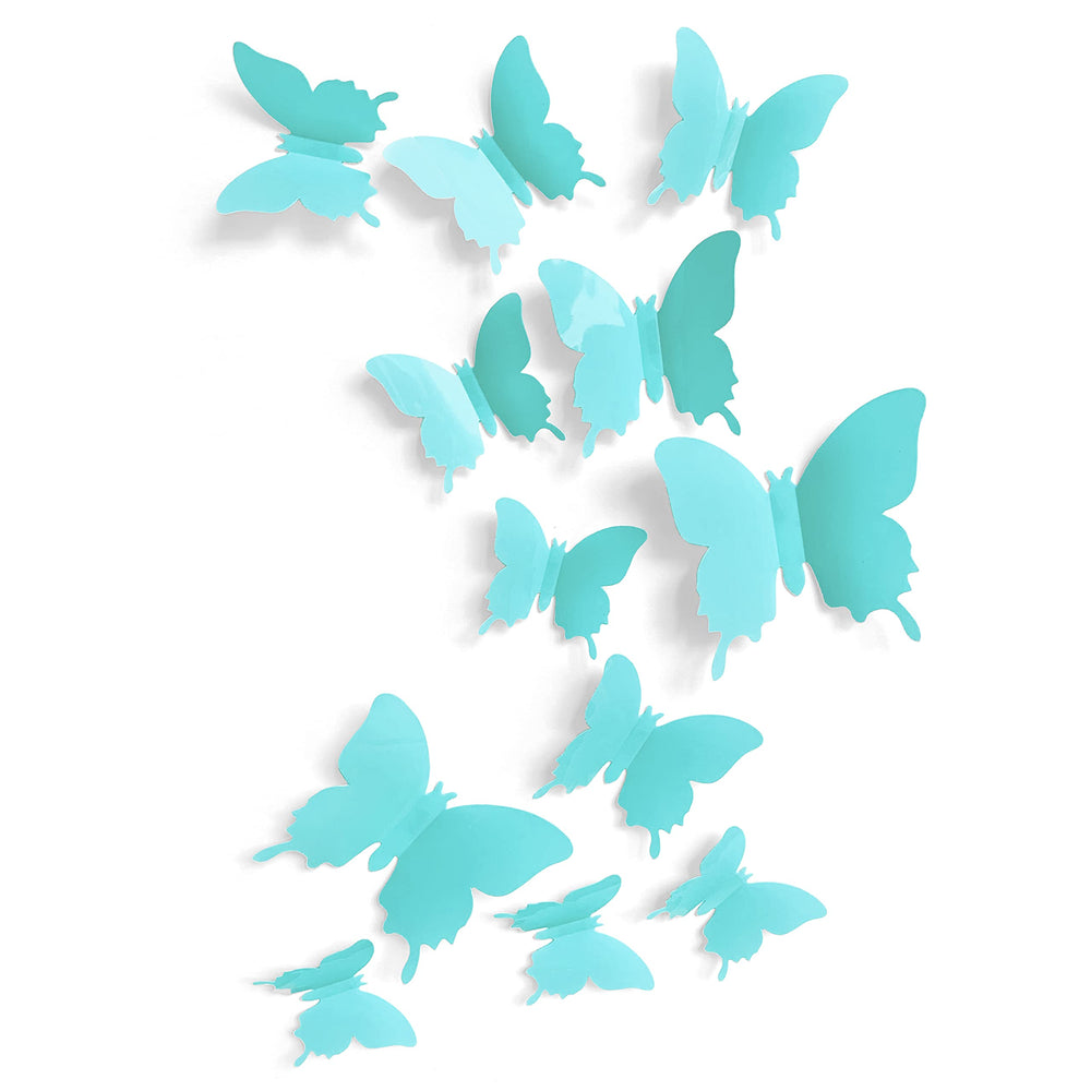Artivo Cute Blue Butterfly Wall Decor 24 pcs adds playful charm to nurseries and kids' rooms.