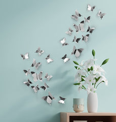 Artivo silver butterfly wall decal medium butterfly adds elegant balance to kid’s room decor.
