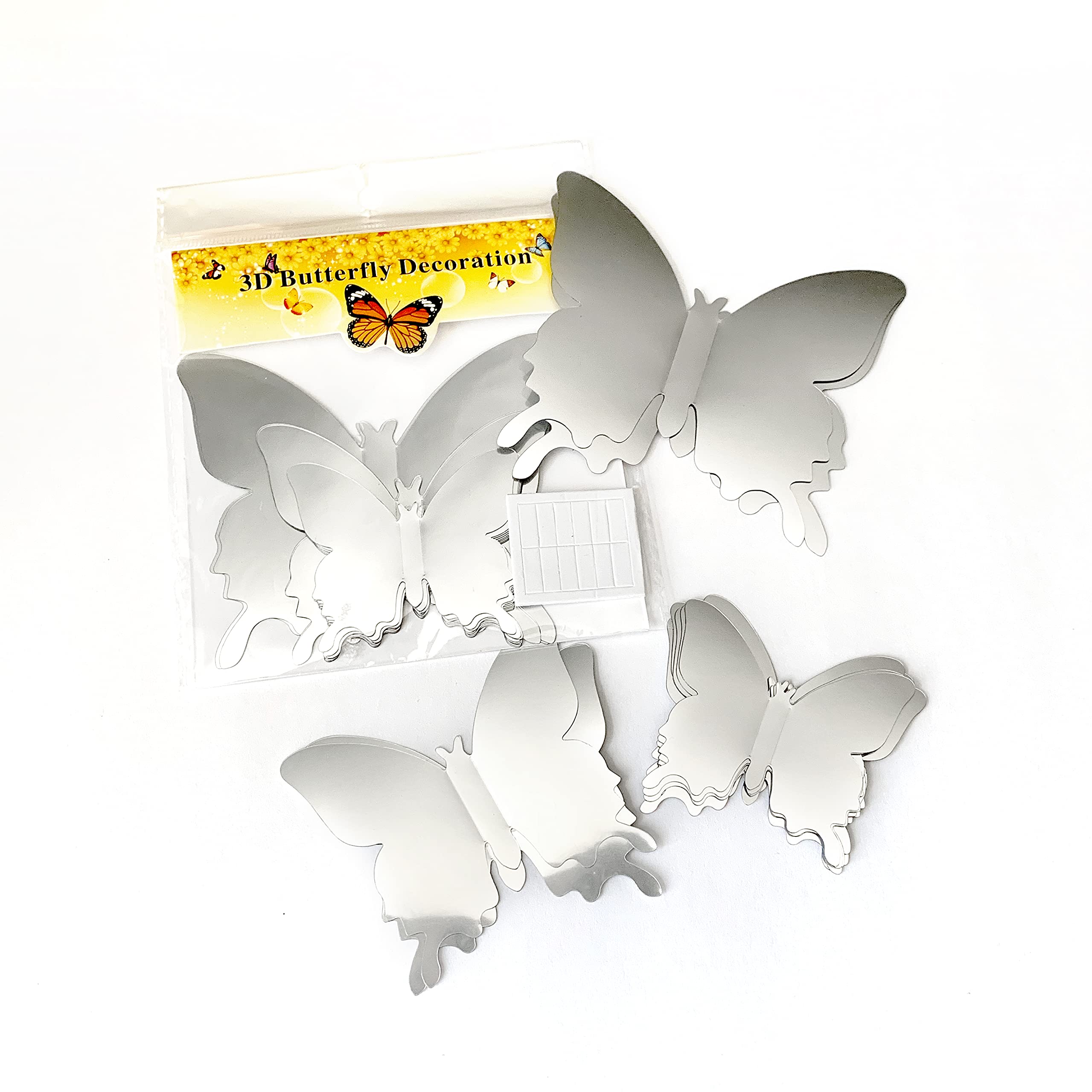 Artivo silver butterfly wall decal small butterflies create delicate shimmer in cozy spaces.