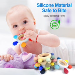 Arudyo Ocean teether with wooden ring blends natural feel and grip.