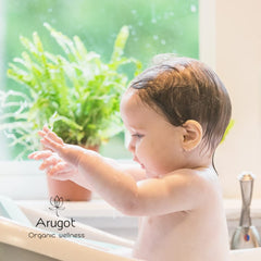 Arugot coconut and olive oils highlight nourishing base for skin.