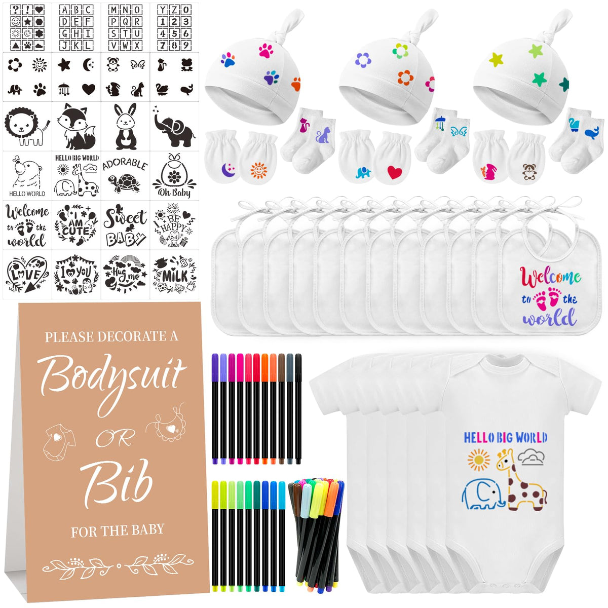 AryiHitt 78PCS Baby Shower Set packaging for DIY decor ideas
