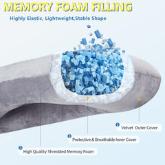 AS AWESLING shredded memory foam body pillow side view highlighting breathable, cooling fill