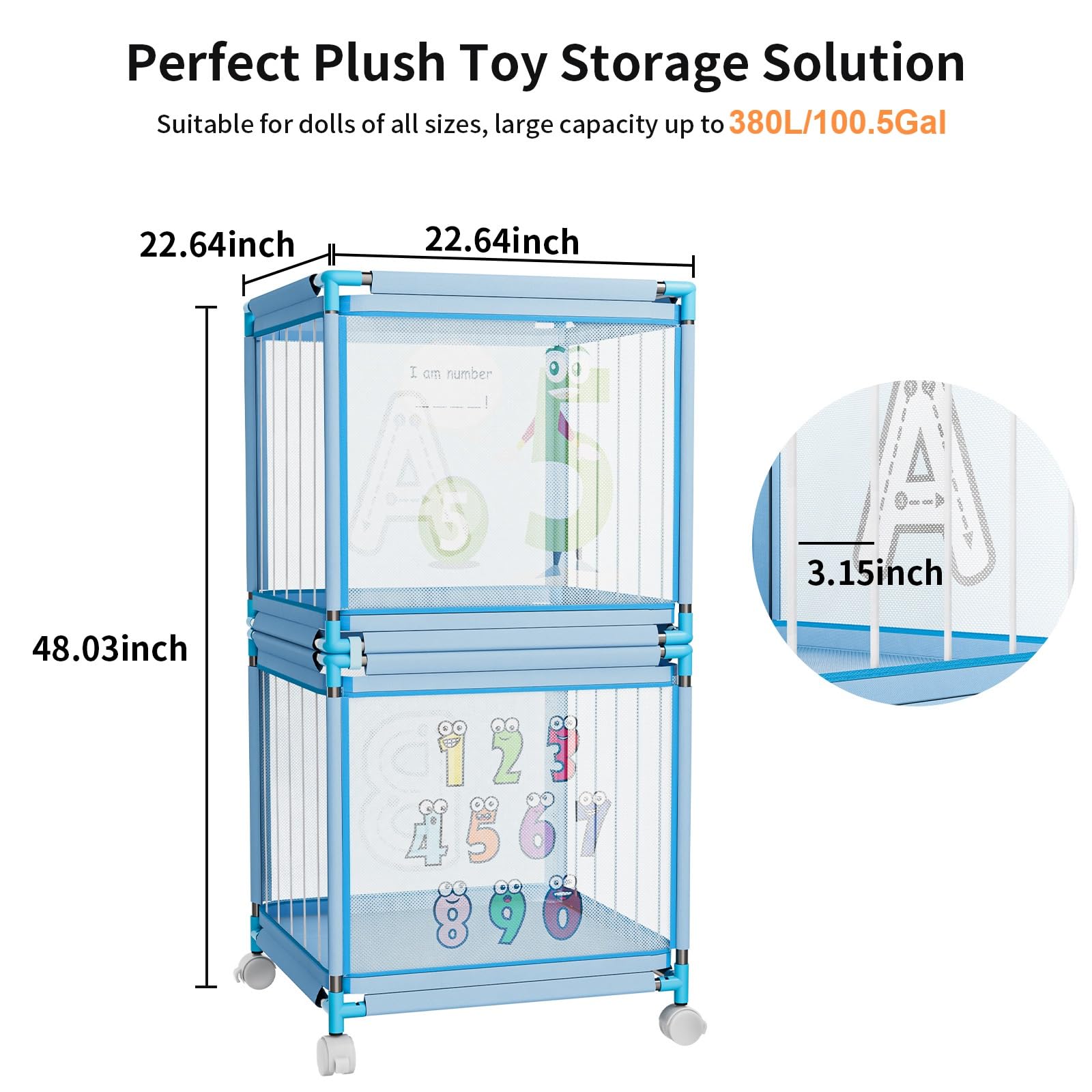 Asacbiiin plush toy storage in a bedroom setup keeps toys tidy and accessible.