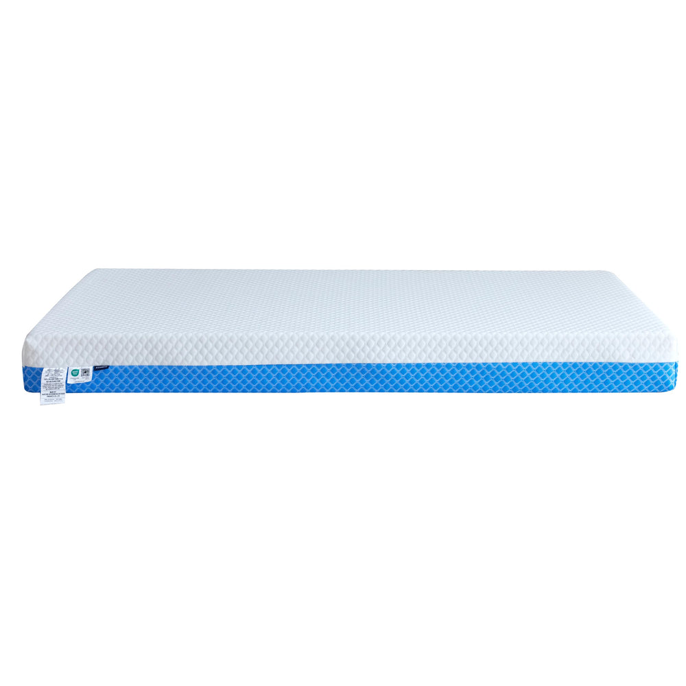 ASANEST white and blue patterned cover adds calming nursery decor