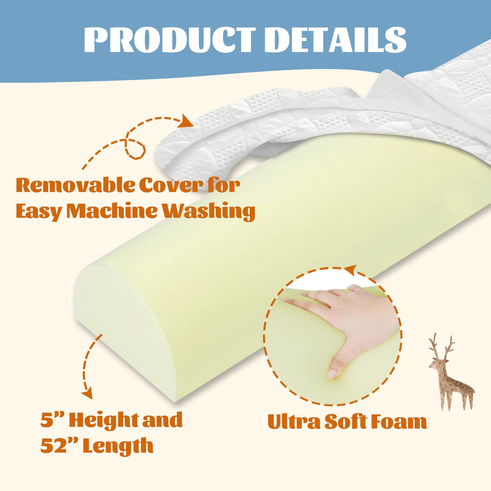 Asatdd bed rail washable cover with zipper enables easy cleanup after use.