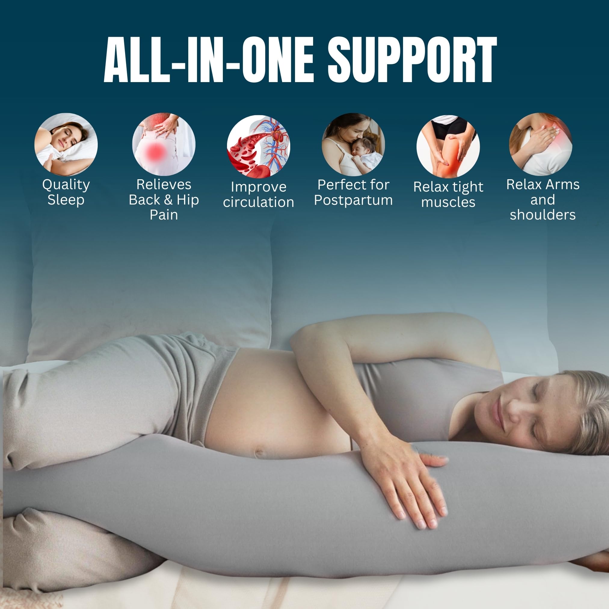 ASC Amour G pillow features refillable inner zipper for customizable support.