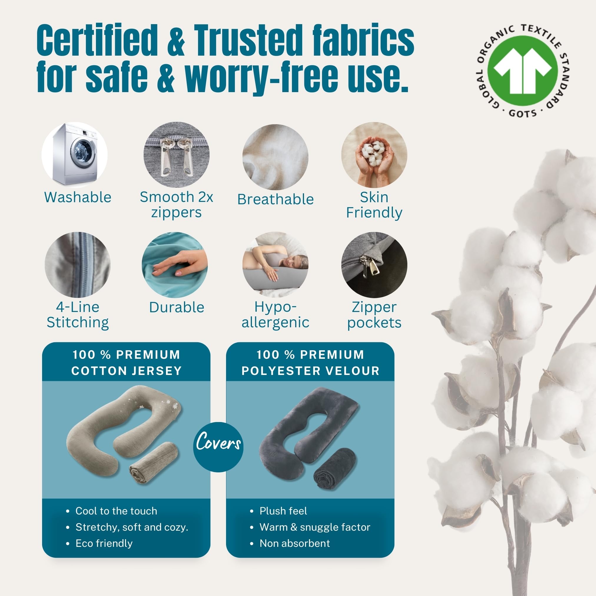 ASC Amour G two covers shown for year-round comfort and easy care.