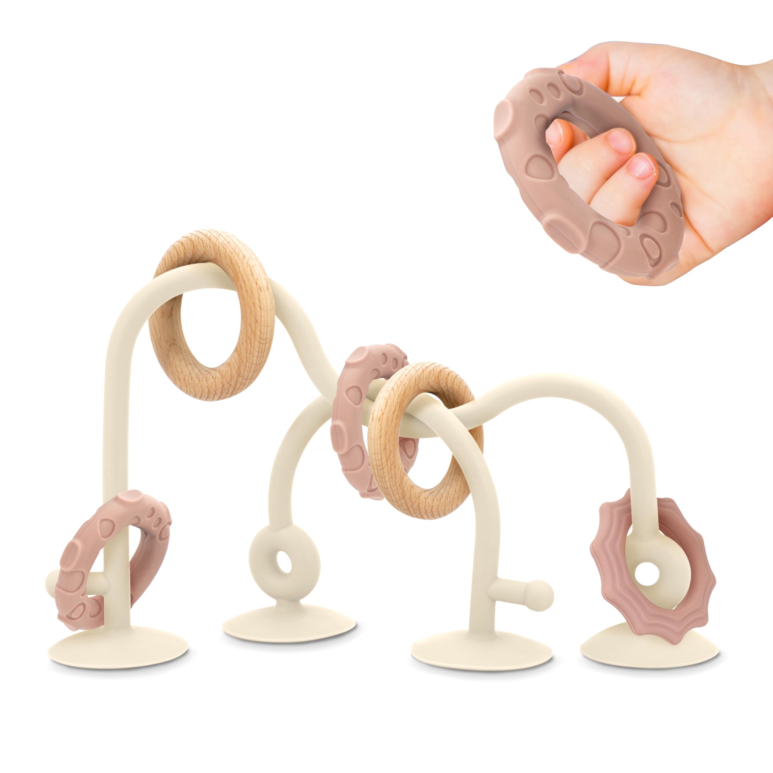 Ascnduup baby suction cup sensory toy—secure grip for hands-on teething and playtime