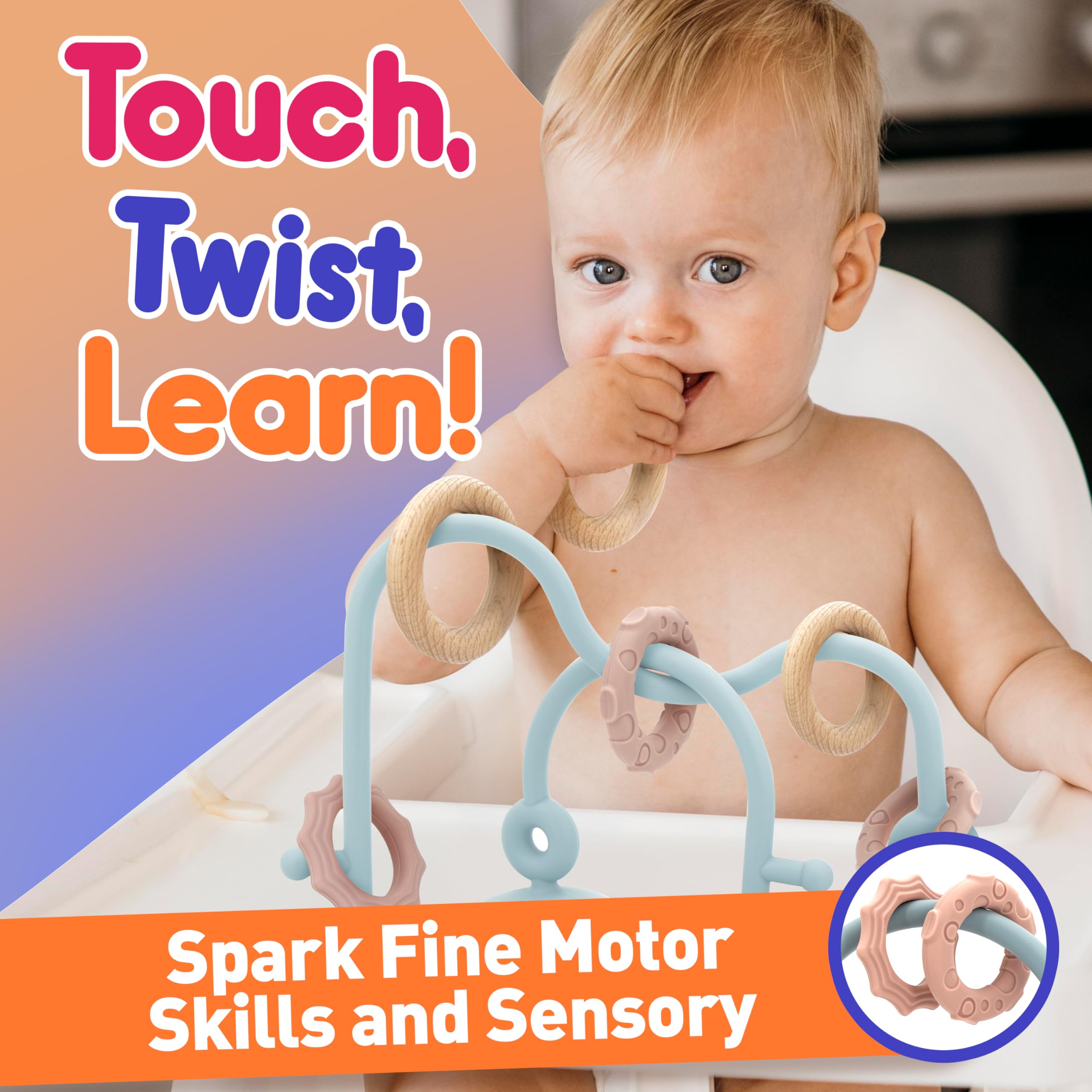 Ascnduup bendable arms enable creative shape play and cognitive exploration.