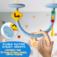 Ascnduup natural wood and BPA-free silicone teether soothes gums during exploration.