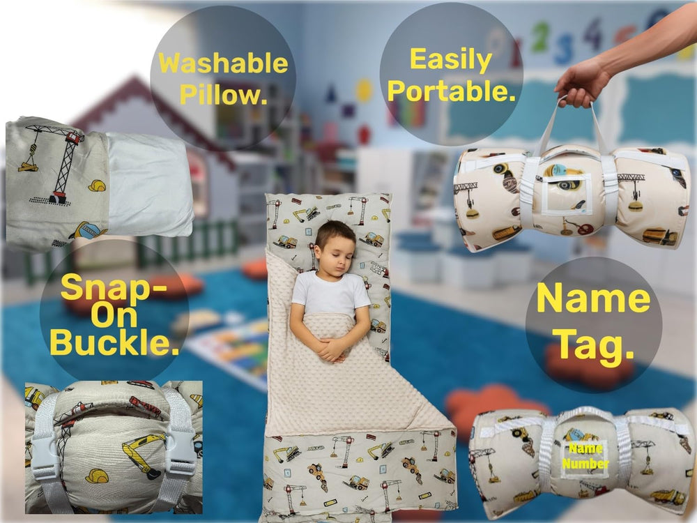 ASFASA nap mat portable roll-up with handle supports easy school and travel days.