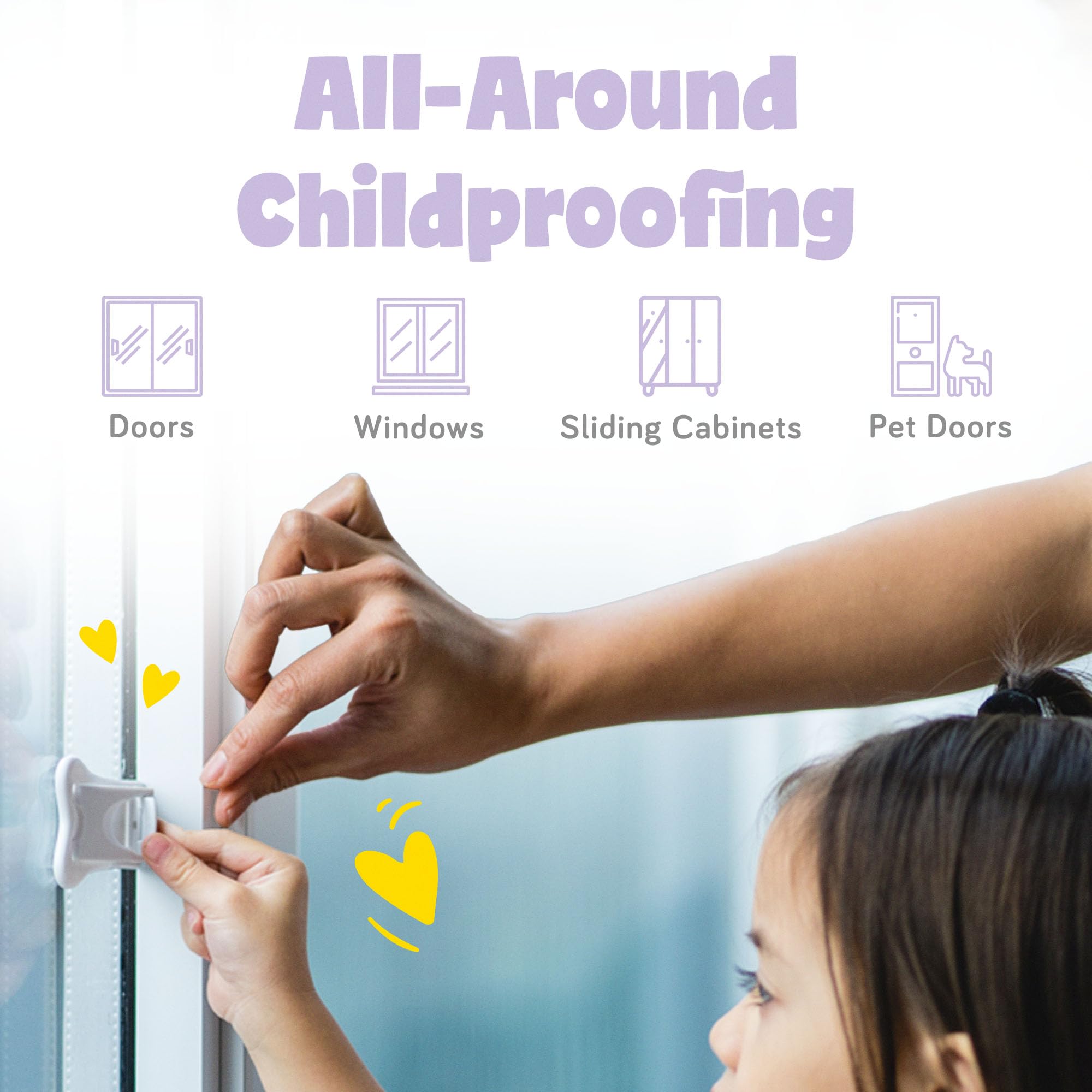 Ashtonbee adhesive-install lock features peel-and-stick setup for instant baby-proofing.
