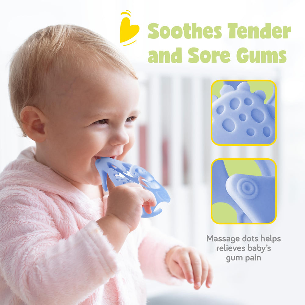 Ashtonbee dinosaur teething toy dishwasher-safe cleaning convenience