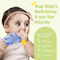 Ashtonbee dinosaur teething toy gummy texture for teething relief