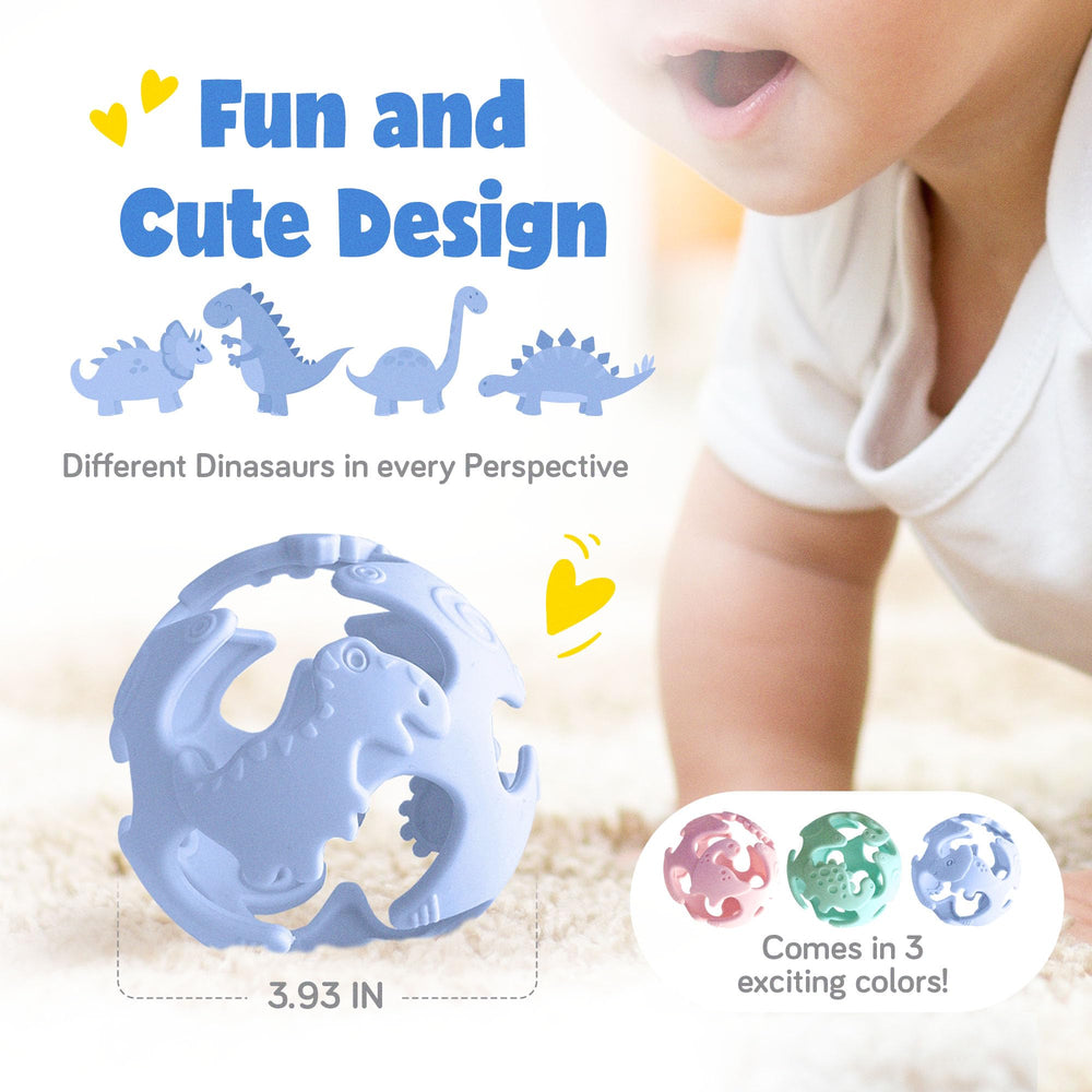 Ashtonbee dinosaur teething toy packaging-ready display