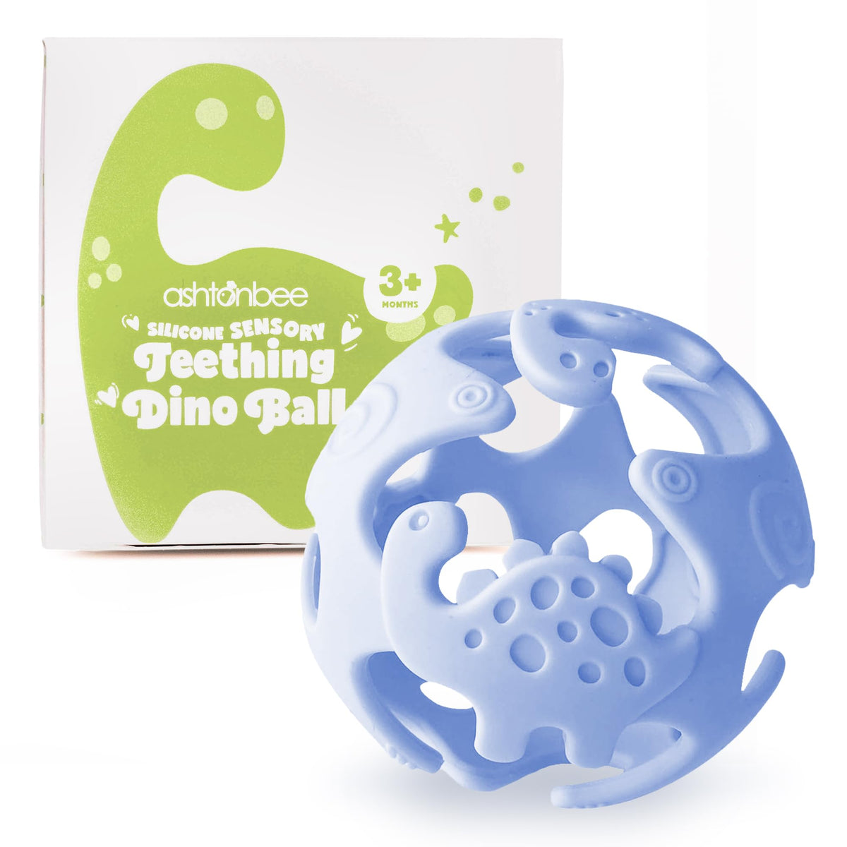 Ashtonbee dinosaur teething toy texture closeup for soothing sore gums