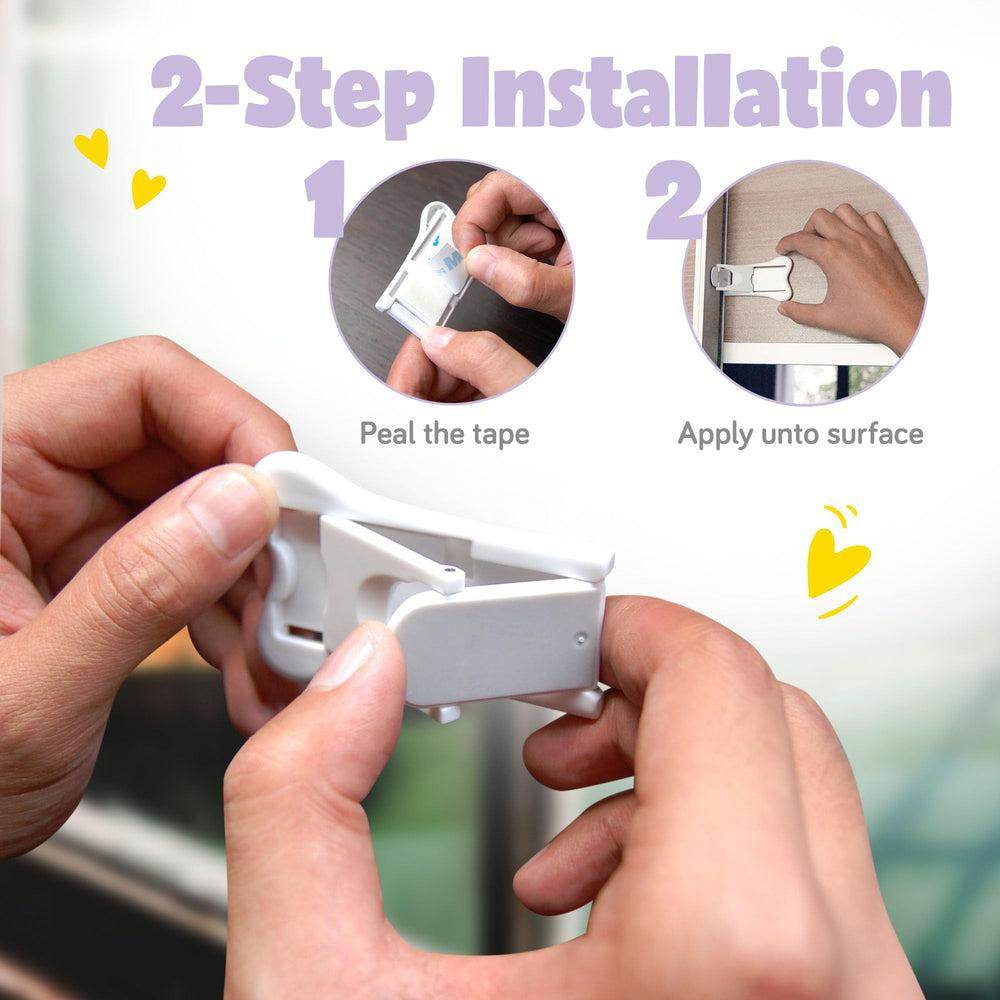 Ashtonbee multipurpose child lock fits cabinets, drawers, and more.