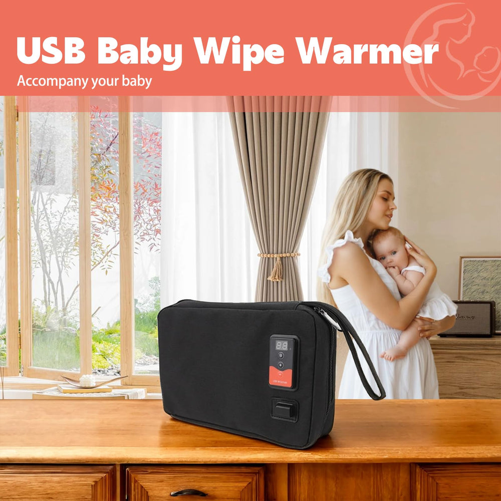 Asixxsix USB Baby Wipe Warmer capacity 80 wipes, reducing refills on busy days.