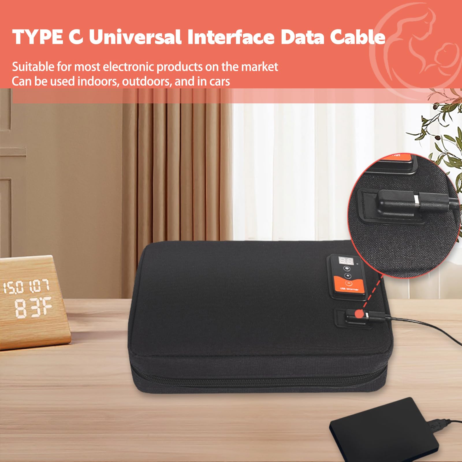 Asixxsix USB Baby Wipe Warmer USB-C port enables flexible power options.