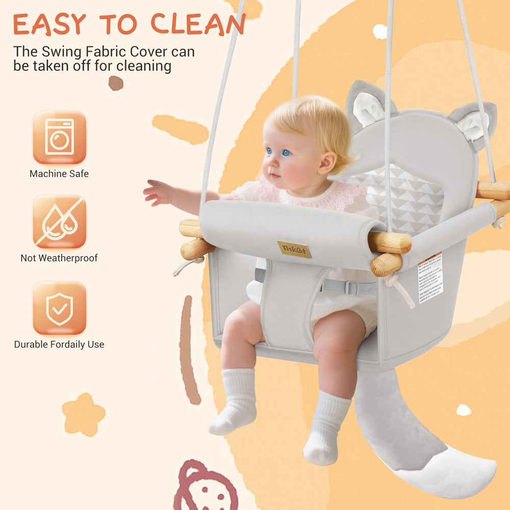 AskCat adjustable-height hanging system demonstrates growing with your child.