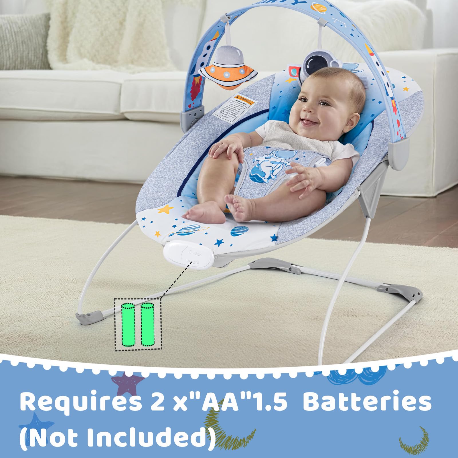 AskCat Baby Bouncer colorful design adds warmth and cheerful vibes to any space