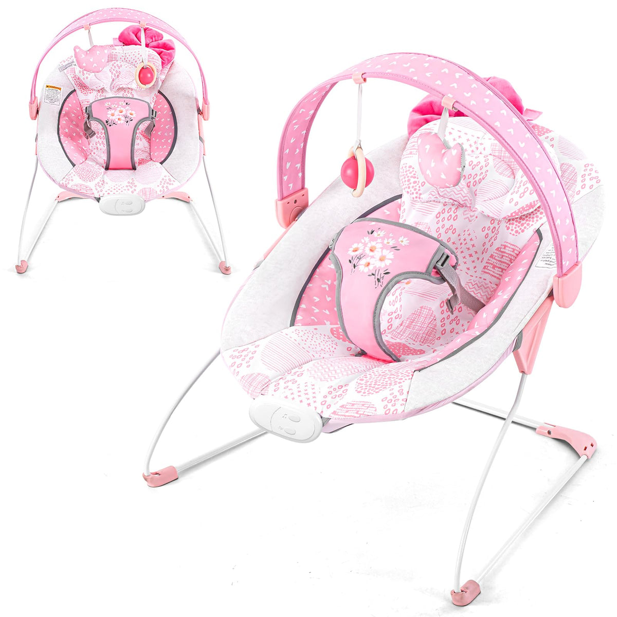 AskCat Baby Bouncer folded for easy storage and travel convenience.